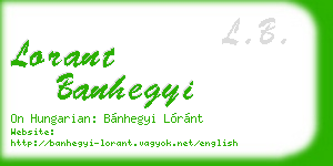 lorant banhegyi business card