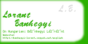 lorant banhegyi business card